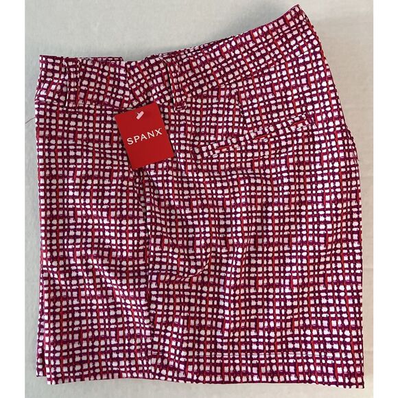 SPANX Sunshine Shorts Sz S Hibiscus Gingham 4” Pull On Functional Front Pockets - Picture 4 of 12